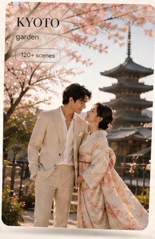 Kyoto wedding photoshoot card