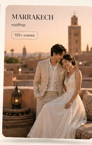 Marrakech wedding photoshoot card