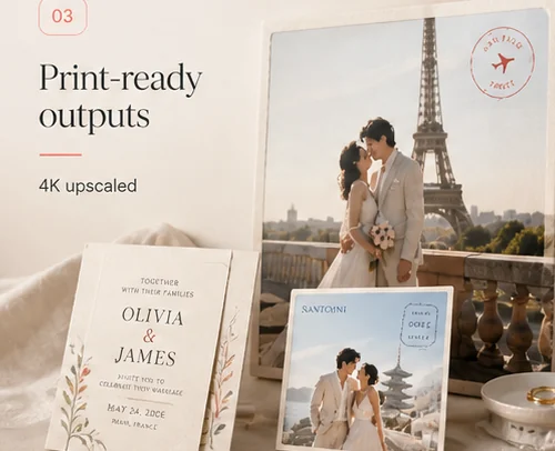 Wedding invitations and printed outputs