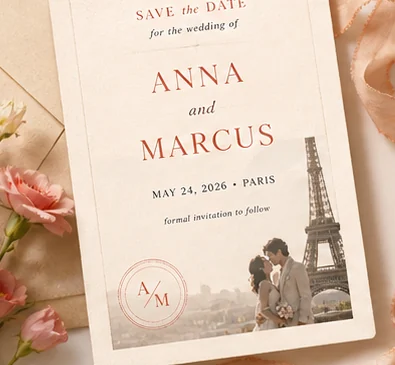 Save the date invitation mockup