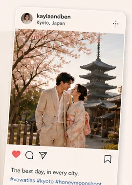 Instagram style wedding photo post